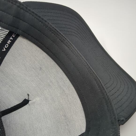 Vortex Snapback Mesh Back Trucker Hat Black One Size Solid Outdoor - Picture 8 of 9